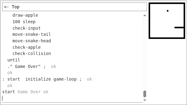 EasyForth Snake game